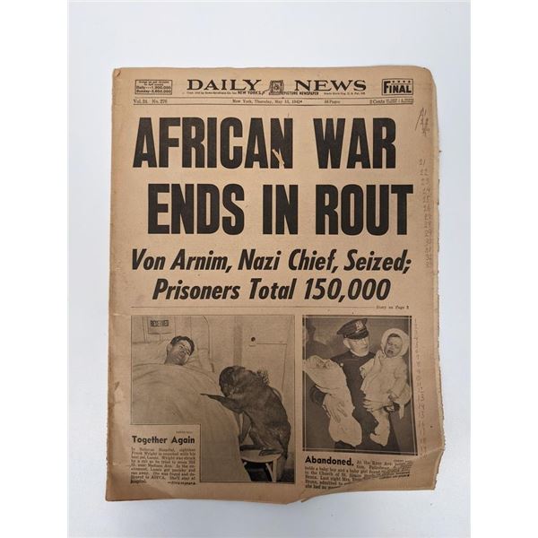 Daily News 1943 Vintage Newspaper