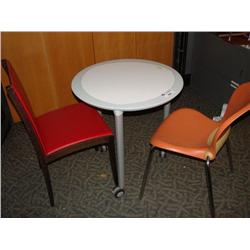 Small Mobile Conference Table With 2 Chairs