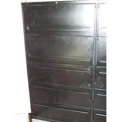 Black 5 Drawer Lateral File Cabinet