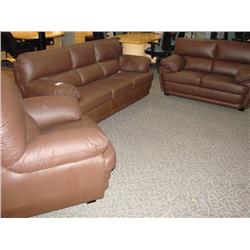 Brown Leather 3pc Sofa Set