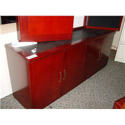 Mahogany With Leather Inlay Credenza
