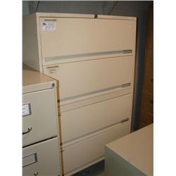 3 Beige Lateral File Cabinets