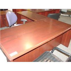 Mahogany L Shaped Executive Desk With Matching