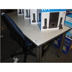 Grey Table With Matching Credenza
