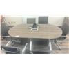 Image 1 : GREY FINISH CONFERENCE ROOM TABLE WITH (6) BLACK & CHROME FINISHED OFFICE CHAIRS