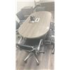 Image 2 : GREY FINISH CONFERENCE ROOM TABLE WITH (6) BLACK & CHROME FINISHED OFFICE CHAIRS