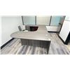 Image 8 : GREY FINISH 3PCS. OFFICE DESK SET - DESK. 2 CABINETS AND STOOL