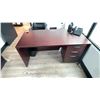 Image 8 : CONTENTS OF OFFICE - DESK, BOOKSHELF, FILING CABINET, (3) OFFICE CHAIRS & FELLOWS PAPER SHREDDER