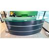 Image 1 : THICK GLASS TOP RECEPTION COUNTER - APPROX. 96" ACROSS X 32" WIDE X 48" HIGH