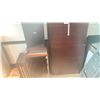 Image 7 : CONTENTS OF OFFICE - DIS-ASSEMBLED DESK, ROUND TABLE, (2) WATER COOLERS, WOODEN CHAIR AND