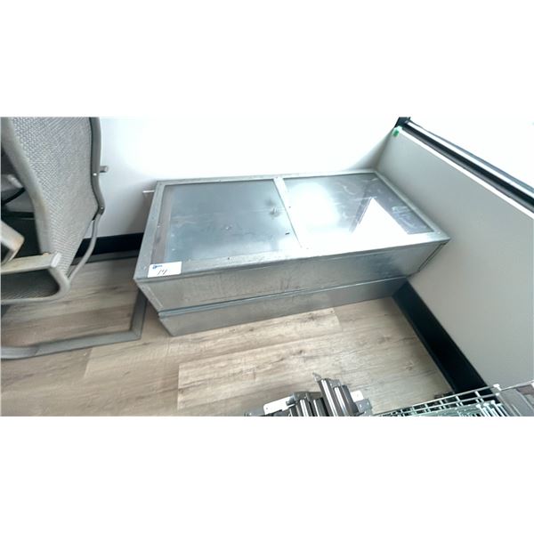GROUP OF MISCELLANEOUS ITEMS - (3) OFFICE CREDENZAS, METAL BOOKSHELF, PATIO TABLE SET