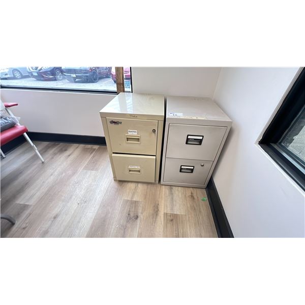 2 FIRE RESISTANT 2 DRAWER FILE CABINETS - FIRE KING TURTLE & SENTRY *NO KEYS*