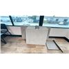 Image 2 : GROUP OF (5) FOLDING UTILITY TABLES & PAPER CUTTER