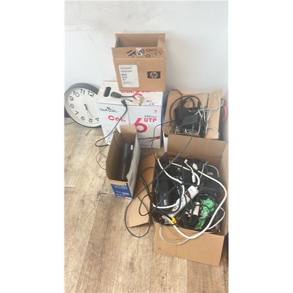 GROUP OF ASSORTED ELECTRICAL CORDS, POWER BARS AND MISCELLANEOUS ITEMS