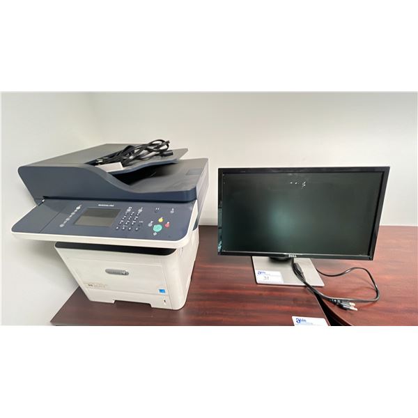 XEROX WORK CENTER 3345 OFFICE PRINTER AND DELL 24" MONITOR