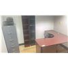 Image 1 : CONTENTS OF OFFICE - DESK, (2) BOOKSHELF, FILING CABINET & OFFICE CHAIR