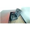 Image 4 : MAHOGANY FINISH OFFICE DESK W/MATCHING FILE CABINET AND BLACK EXECUTIVE OFFICE CHAIR