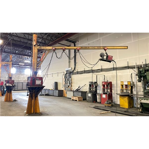 1000 LBS. CAPACITY SWING ARM JIB CRANE - APPROX. 15FT HIGH WITH 16FT ARM