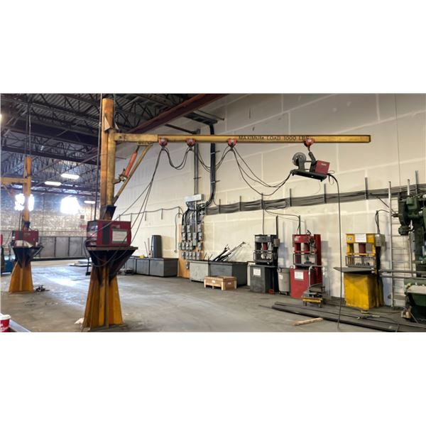 1000 LBS. CAPACITY SWING ARM JIB CRANE - APPROX. 15FT HIGH WITH 16FT ARM