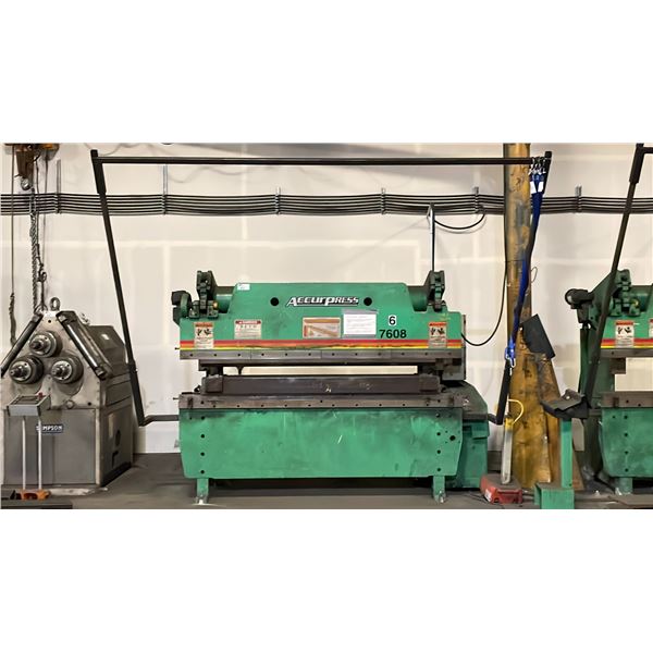 ACCURPRESS MODEL 7608 INDUSTRIAL STEEL BRAKE - 60 TON CAPACITY, BED LENGTH 8FT