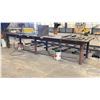 Image 1 : HEAVY DUTY STEEL WORK TABLE WITH 1" THICK TOP X 189" ACROSS X 48" WIDE X 36" HIGH