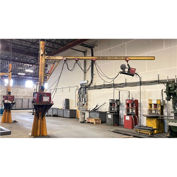 1000 LBS. CAPACITY SWING ARM JIB CRANE - APPROX. 15FT HIGH WITH 16FT ARM