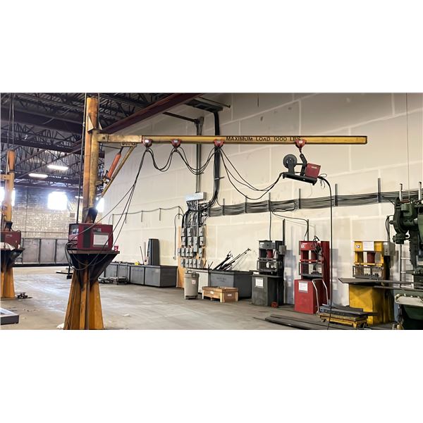1000 LBS. CAPACITY SWING ARM JIB CRANE - APPROX. 15FT HIGH WITH 16FT ARM
