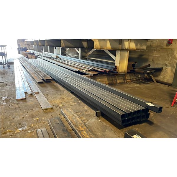 ASSORTED STEEL FABRICATING MATERIAL- FLAT BAR, SQUARE & RECTANGLE TUBING