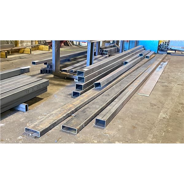 STEEL FABRICATING MATERIAL - SQUARE & RECTANGLE TUBING STOCK (ASSORTED LENGTHS/SIZES).