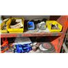 Image 7 : WELDED METAL SHELF UNIT WITH ASSORTED TOOLS, HARDWARE AND SHOP SUPPLIES