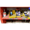 Image 9 : WELDED METAL SHELF UNIT WITH ASSORTED TOOLS, HARDWARE AND SHOP SUPPLIES