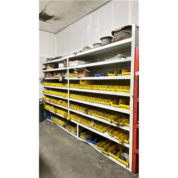 WELDED METAL SHELF UNIT W/CONTENTS - LARGE QUANTITY & ASSORTMENT OF FASTENERS, NUTS,