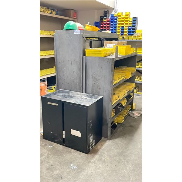 2 WELDED METAL SHELVING UNITS W/CONTENTS - LARGE ASSORTMENT & QUANTITY OF FASTENERS,