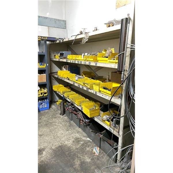 WELDED METAL SHELF UNIT W/CONTENTS - LARGE QUANTITY & ASSORTMENT OF TOOLS, HARDWARE,