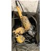Image 3 : 2 METAL PARTS BINS WITH ASSORTED POWER TOOLS - DEWALT GRINDERS, PNEUMATIC STAPLE