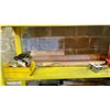Image 3 : YELLOW WORK TABLE WITH METAL BACK BOARD 72"L X 60"W X 24 "H CONTENTS INCLUDED ROLLS OF TAPE AND