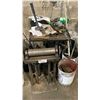 Image 5 : HEAVY DUTY STEEL MATERIAL ROLLER, SMALL STEEL WORK TABLE AND ASSORTED METAL FABRICATING