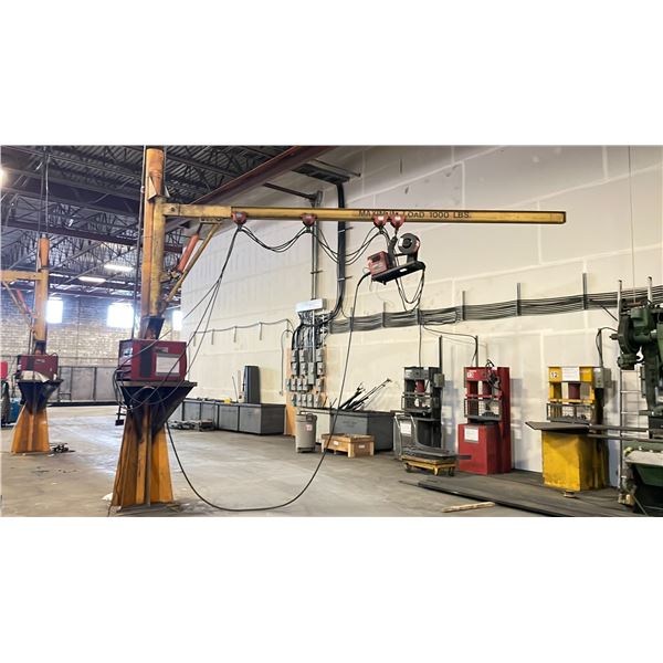 1000 LBS. CAPACITY SWING ARM JIB CRANE - APPROX. 15FT HIGH WITH 16FT ARM
