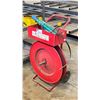 Image 1 : RED METAL BANDING CART WITH SOME MATERIAL WITH BAND TIGHTENING TOOL