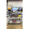 Image 1 : HEAVY DUTY 3 SHELF ROLLING CART WITH ELECTRIC HYDRAULIC PRESS, CONTENTS INCLUDED, INCLUDING GROUP