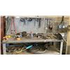 Image 2 : WELDED STEEL WORKBENCH AND MOBILE WORK CART *CONTENTS INCLUDED*