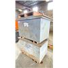 Image 2 : 2 METAL SHOP BINS W/LIDS, PALLET OF SCRAP METAL *CONTENTS INCLUDED*