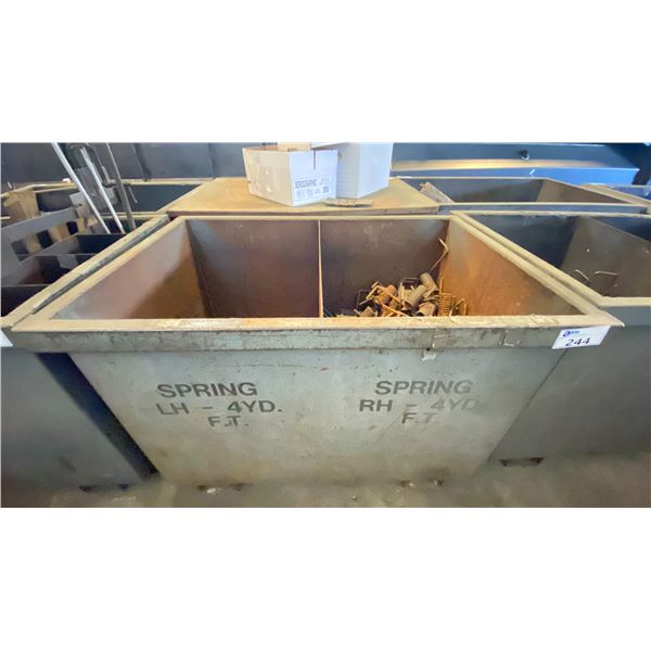 2 METAL SHOP BINS WITH SPARE PARTS & SCRAP METAL *CONTENTS INCLUDED*