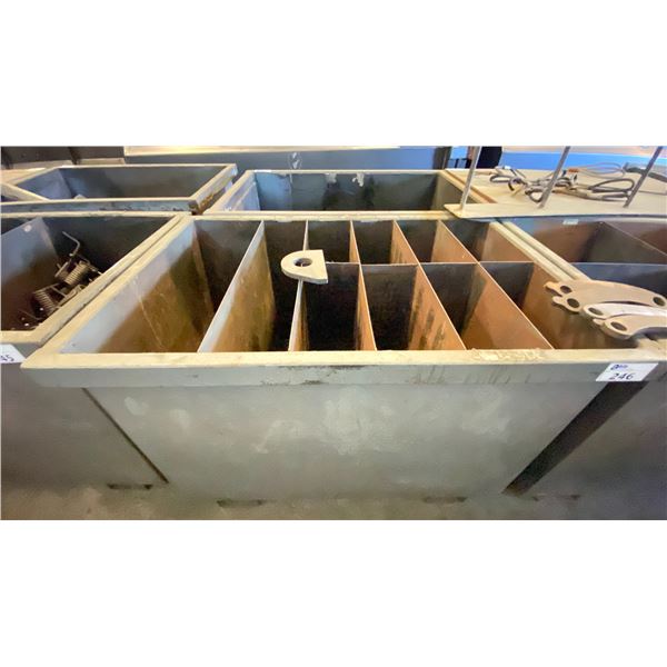 2 METAL SHOP BINS WITH SPARE PARTS & SCRAP METAL *CONTENTS INCLUDED*