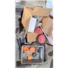 Image 7 : LOT OF ASSORTED SPRAY ADHESIVE, RYOBI CHOP SAW, ELECTRIC RYOBI SANDER, ASSORTED LONG LUMBER,