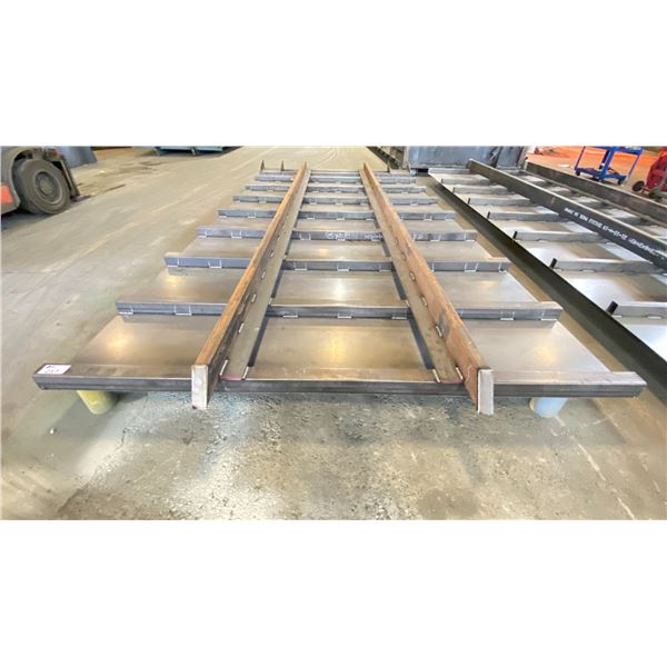 CUSTOM UNFINISHED STEEL BASE FOR WASTE BIN APPROX 16' X 8'