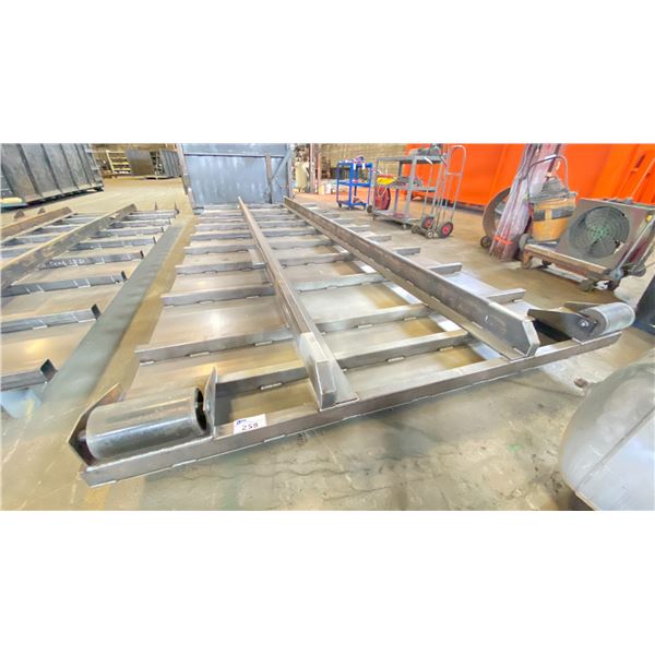 CUSTOM UNFINISHED STEEL BASE FOR WASTE BIN APPROX 19' X 8'
