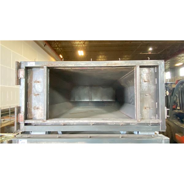 STEEL CUSTOM INDUSTRIAL ENCLOSED TOP, OPEN FACED ROLL OFF BIN