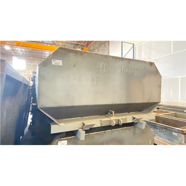 STEEL CUSTOM INDUSTRIAL ENCLOSED TOP, OPEN FACED ROLL OFF BIN