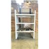 Image 1 : METAL HEAVY DUTY INDUSTRIAL SHELVING UNIT WITH CONTENTS INCLUDING WELDING MASKS, SCRAP METAL &